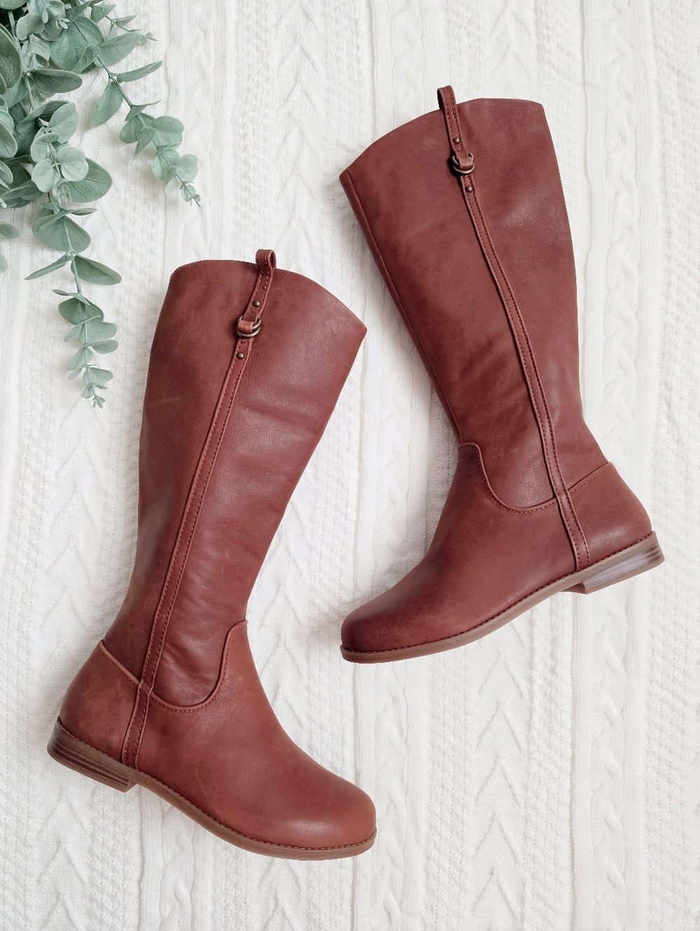 GB Girl Brown Genuine Leather Riding Boots Size 3M